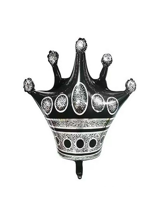 OHLIGEI 5PCS Black Crown Balloons Large Crown Foil Balloons Black Mylar Crown Decoration for King and Queen Party Royalty Birthday Wedding Baby Shower New Year Party Decorations - Image 2